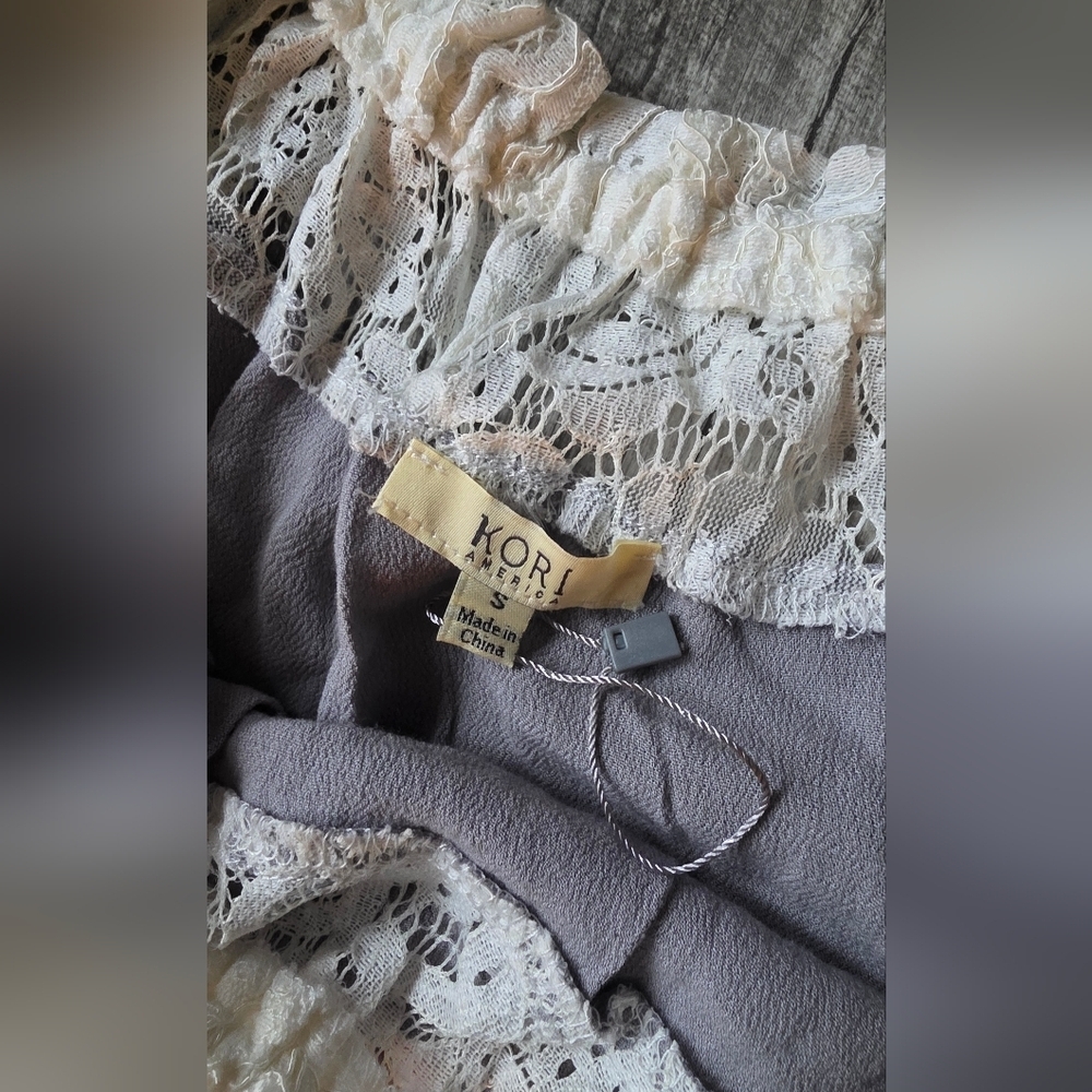 Kori Gray Romper with Ivory Lace - Picture 5 of 6